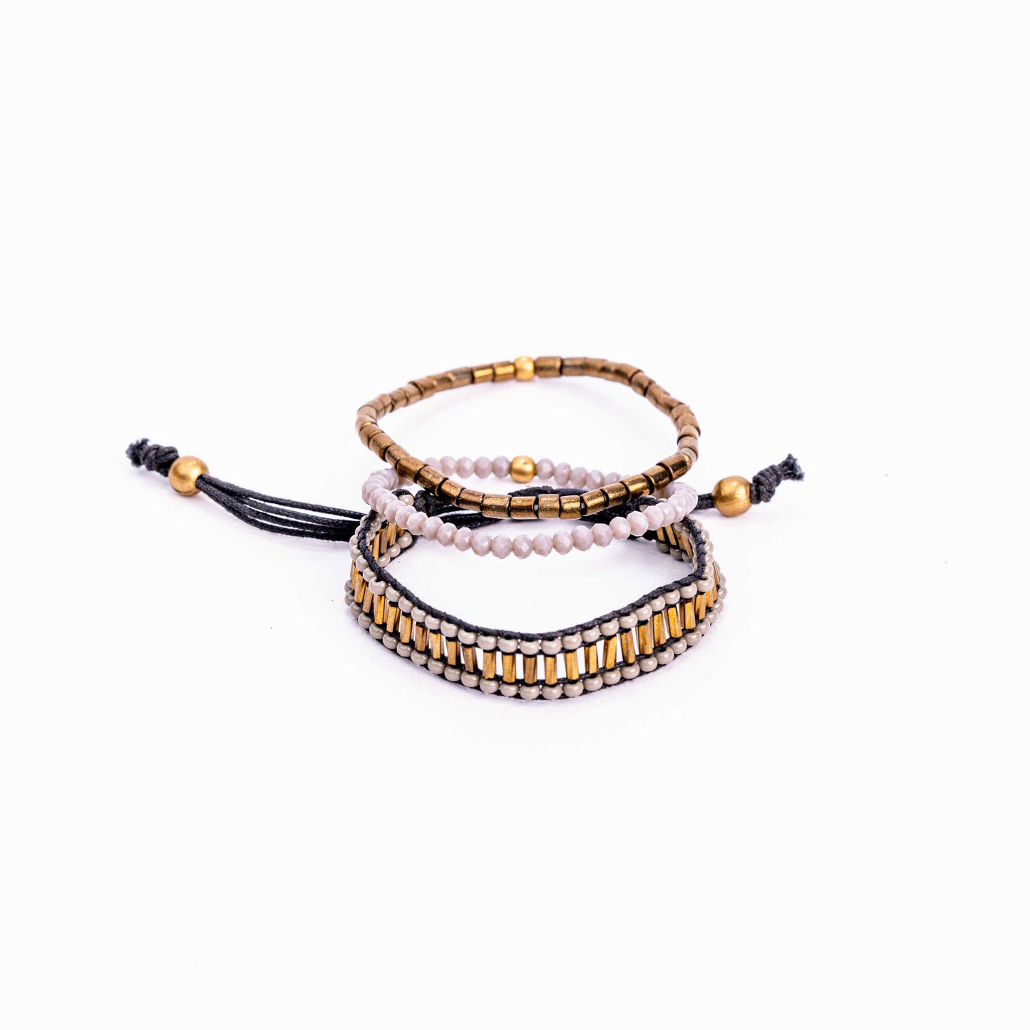 Gold Gray Bracelet Set