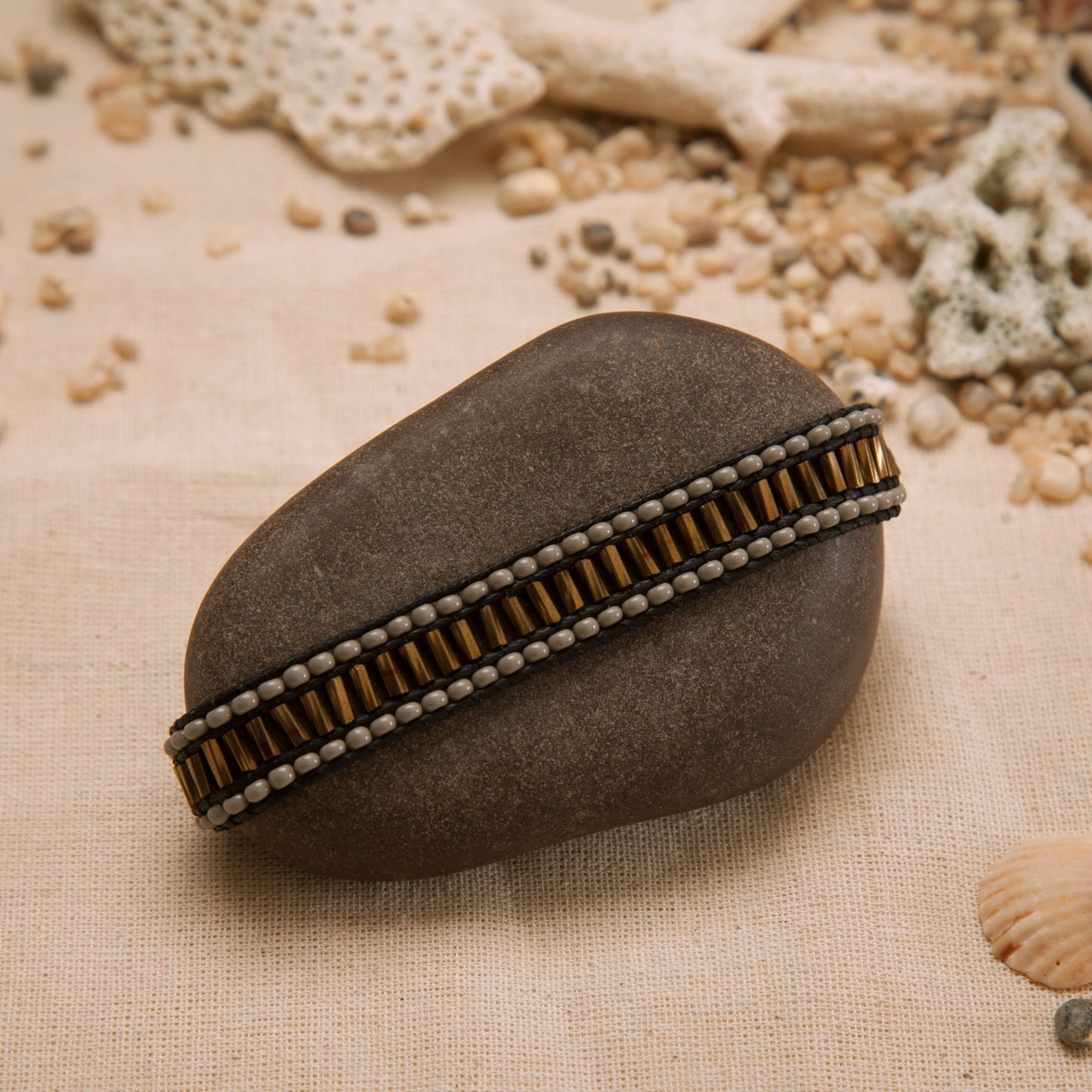 Grey Golden Ladder Bracelet