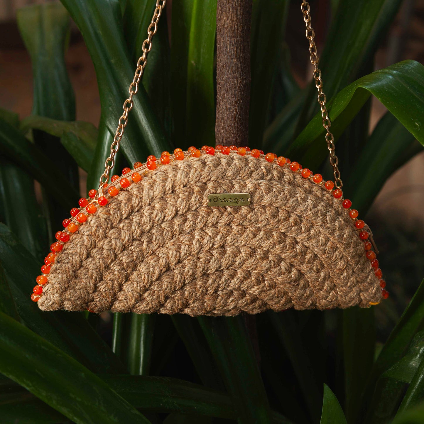 Fire Half Moon Clutch Bag