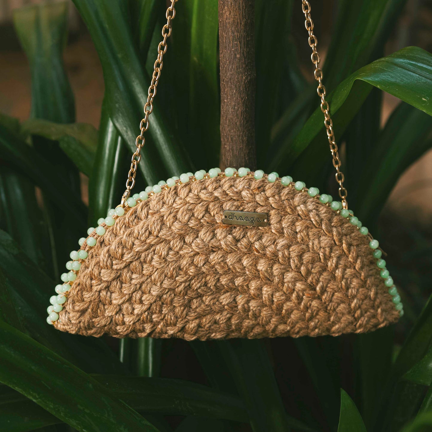 Baby Breath Half Moon Clutch Bag