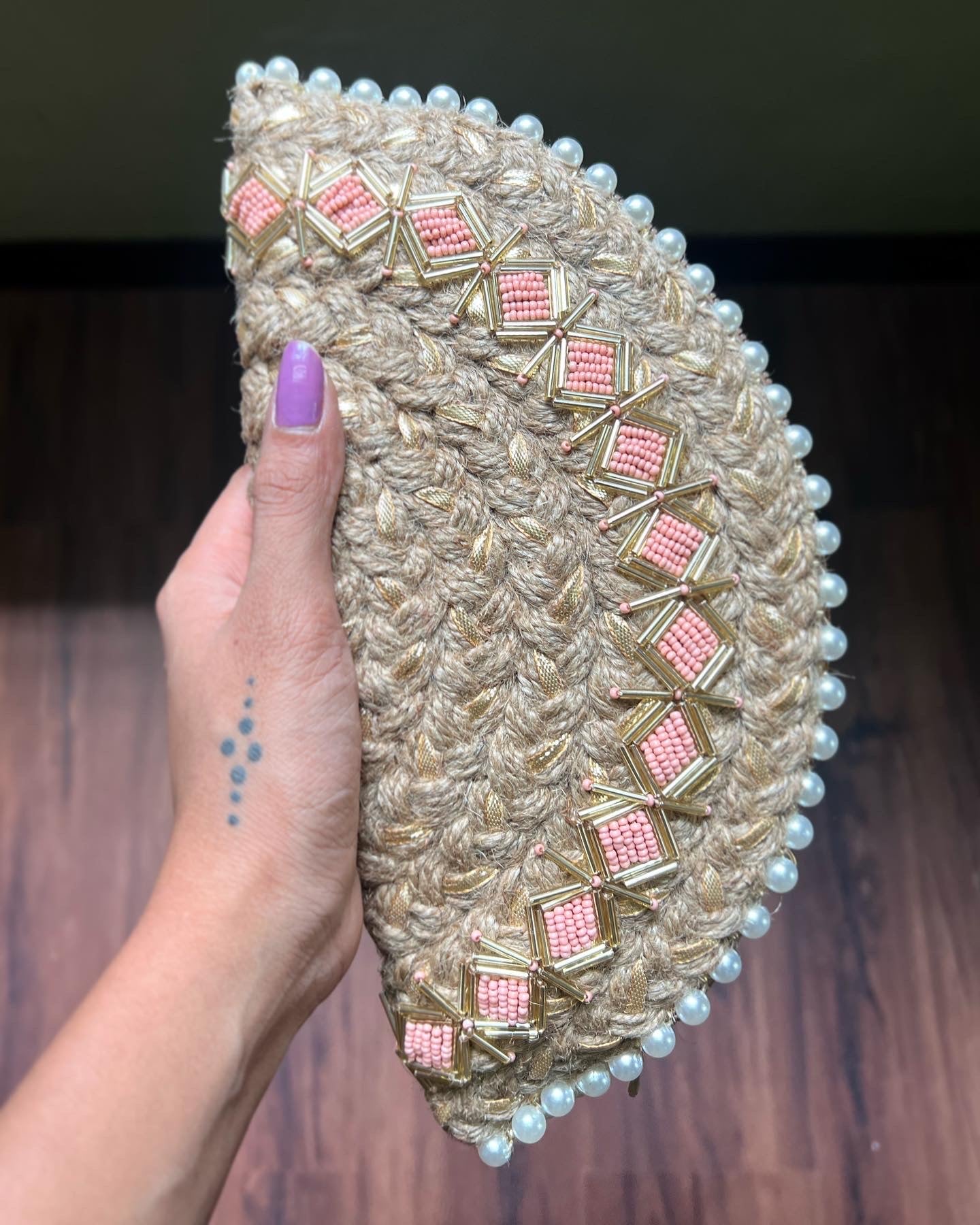 White Diamond Half Moon Clutch Bag