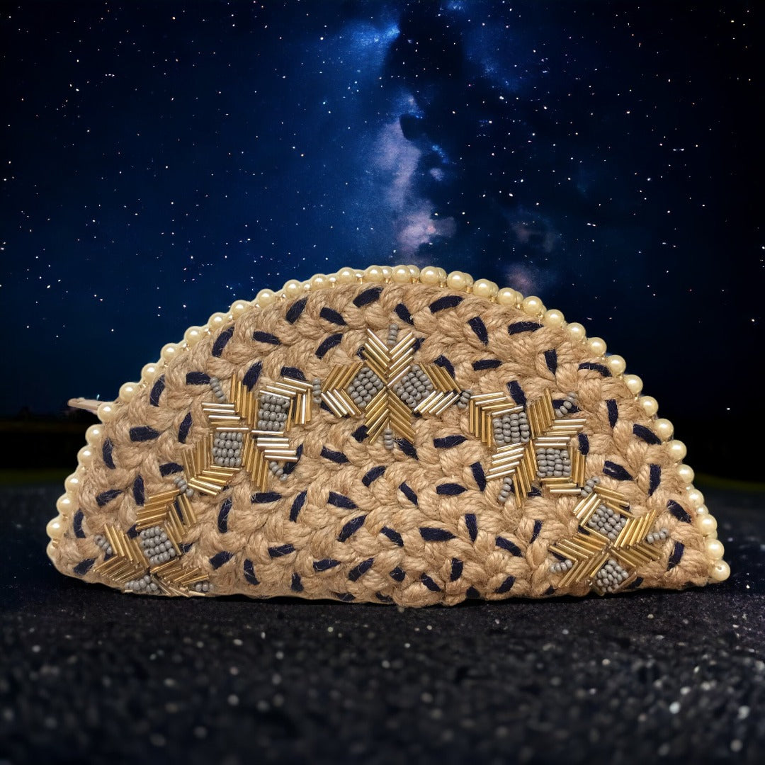 Cosmic Noir Half Moon Bag