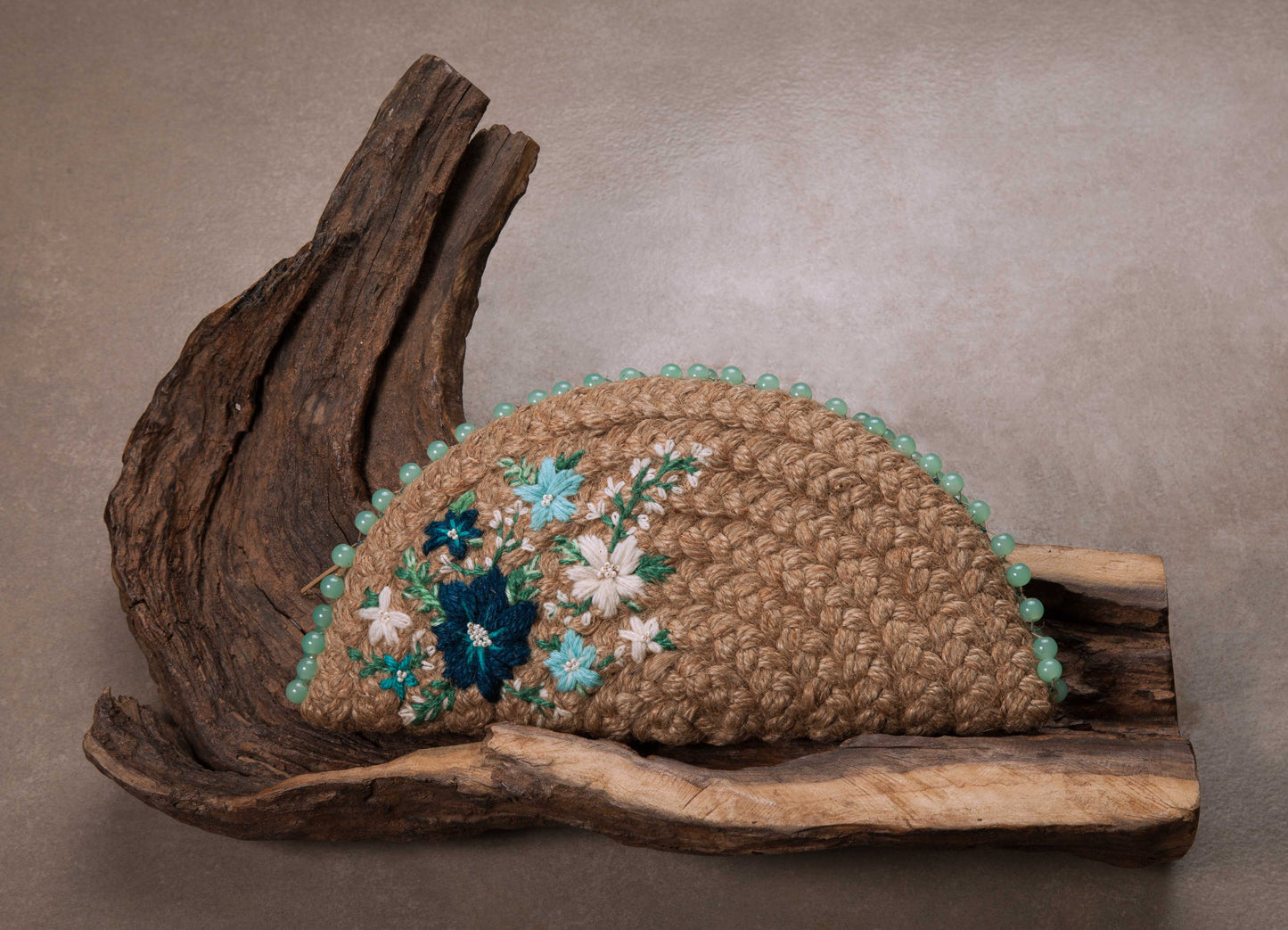 Brunnera Bloom Half Moon Clutch Bag