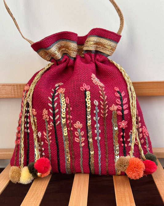 Pink Country Potli Bag