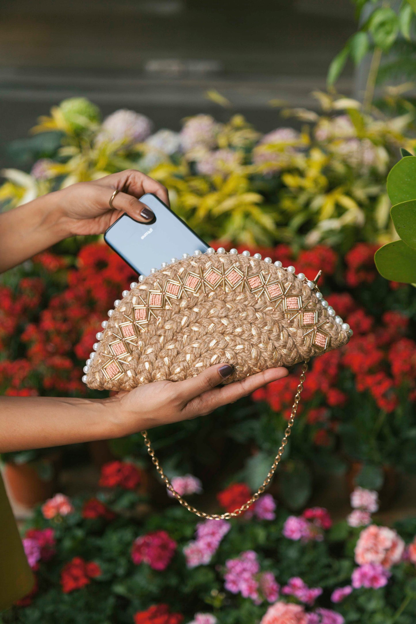 White Diamond Half Moon Clutch Bag