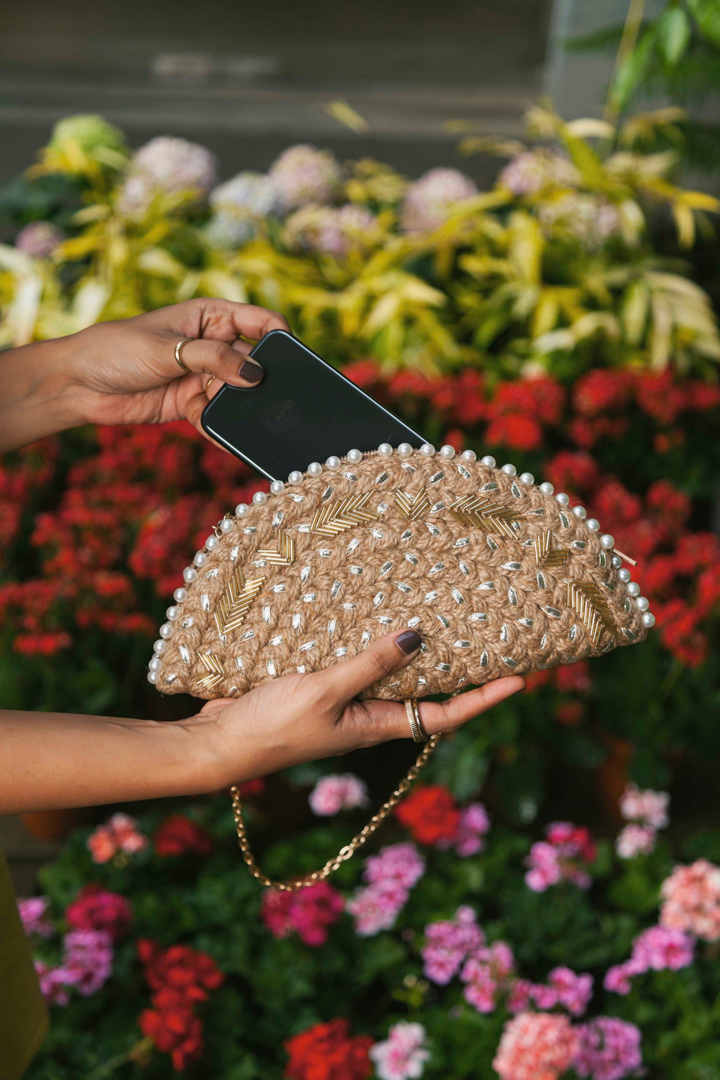Silver Starlight Half Moon Clutch Bag