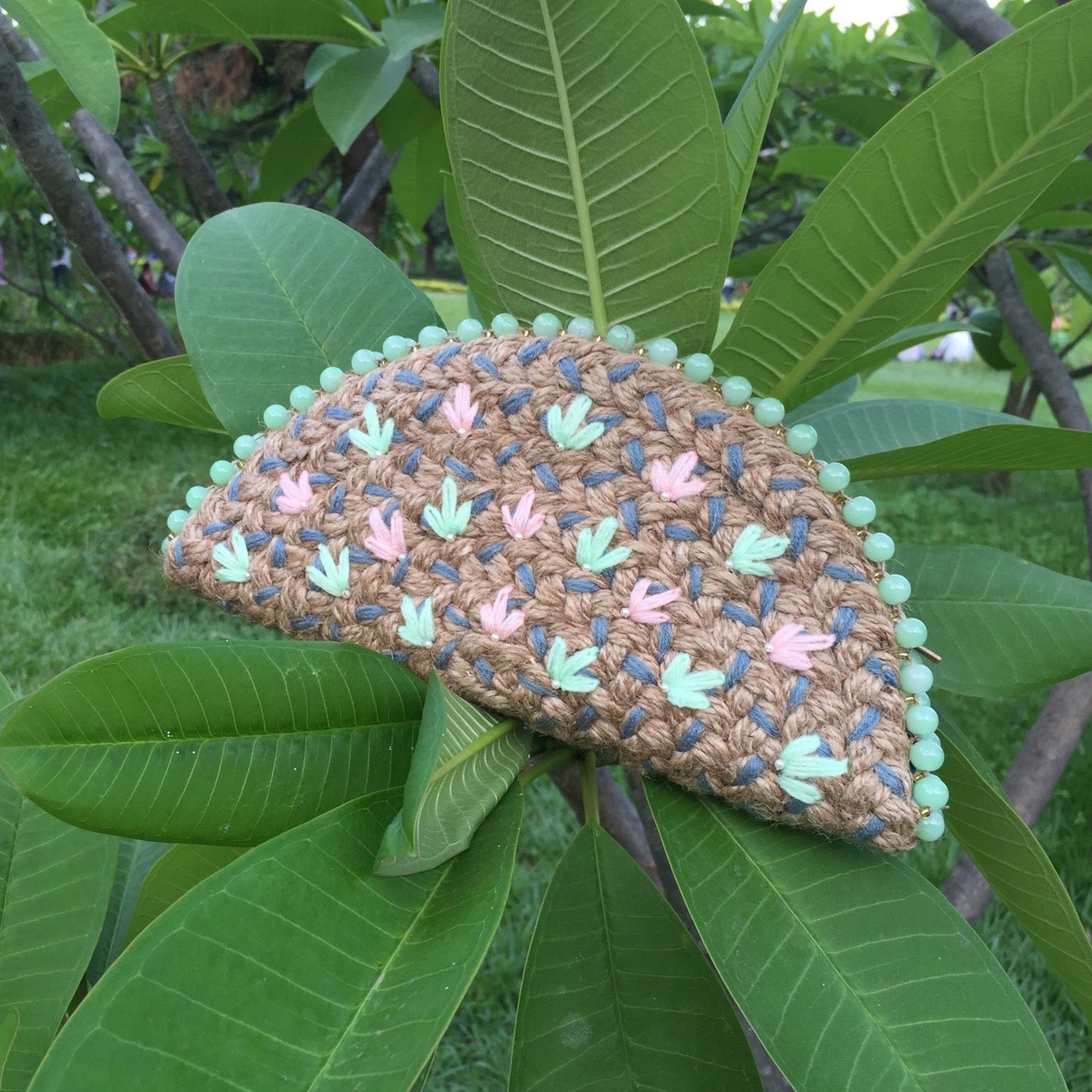 Fresh Buds Half Moon Clutch Bag