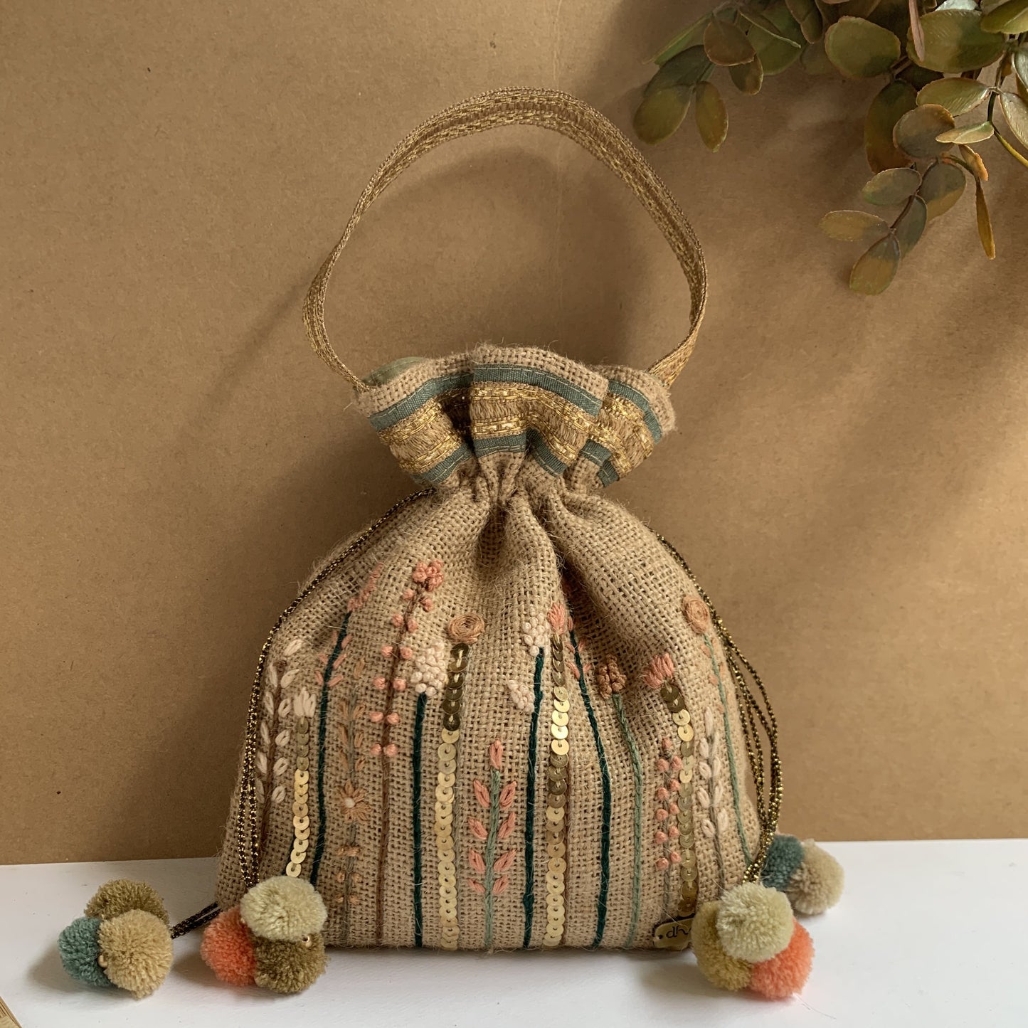 Beige Country Potli Bag