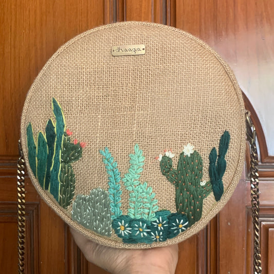 Mexican Cactus Round Sling Bag