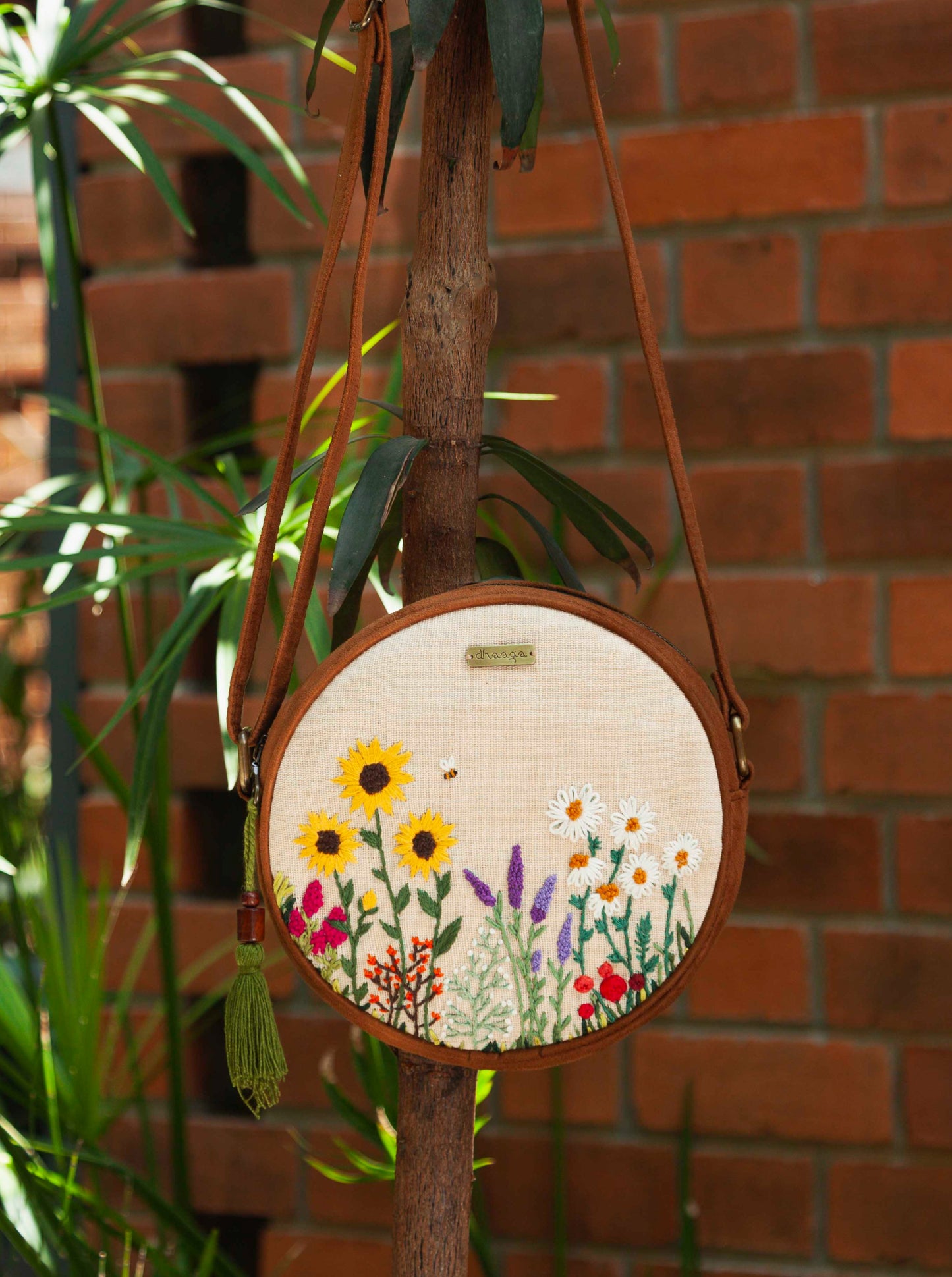 Bee and the Wildflowers Round Sling Bag