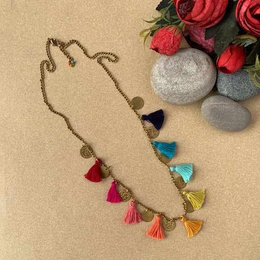 Colour Splash Tassel Necklace
