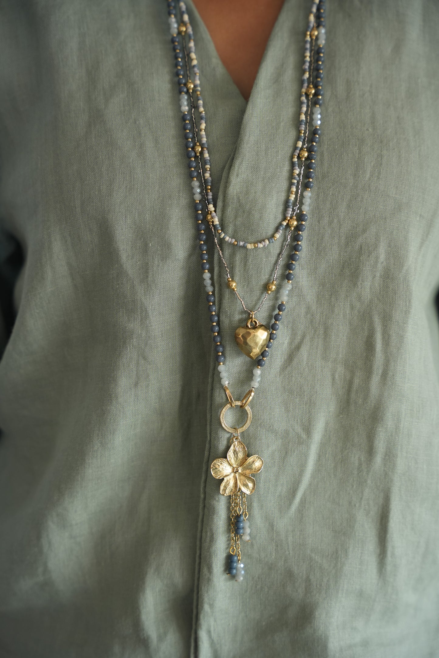 Blue Ocean Layered Necklaces 2in1