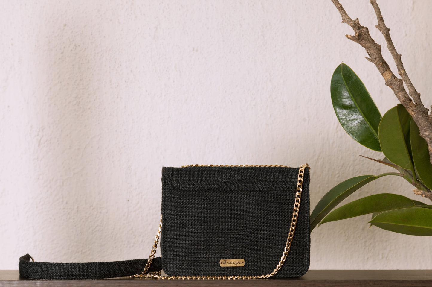 Pink Buttercups on Black Flap Bag