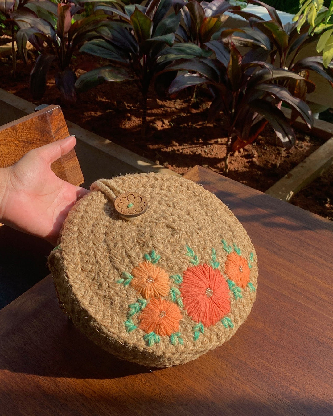 Peachy Orange Full Moon Bag