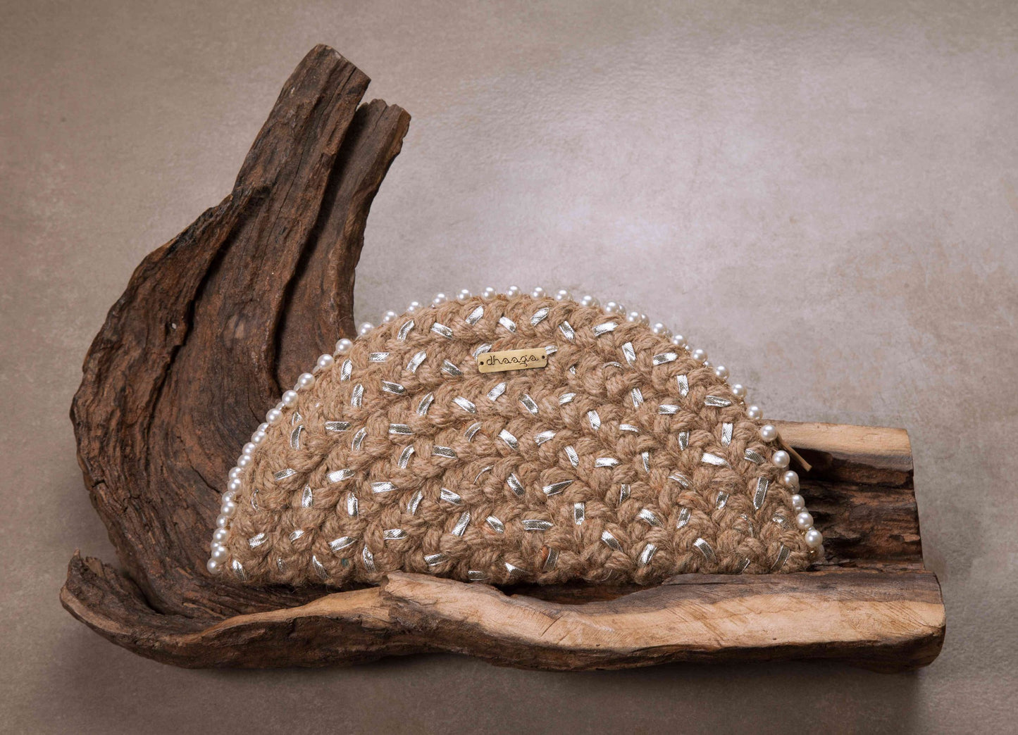 Pastel Bouquet In Silver Half Moon Clutch Bag