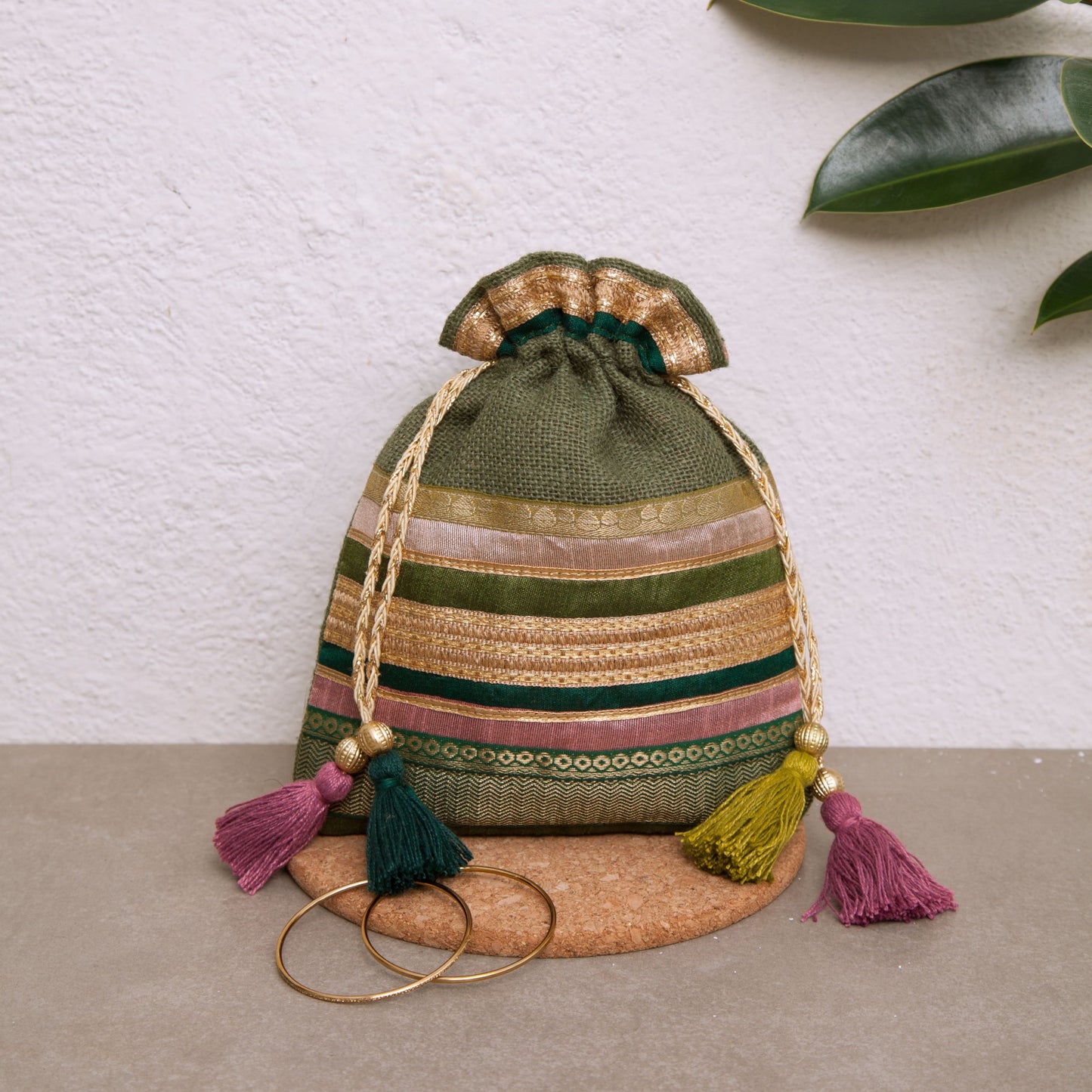 Golden Olive Potli Bag