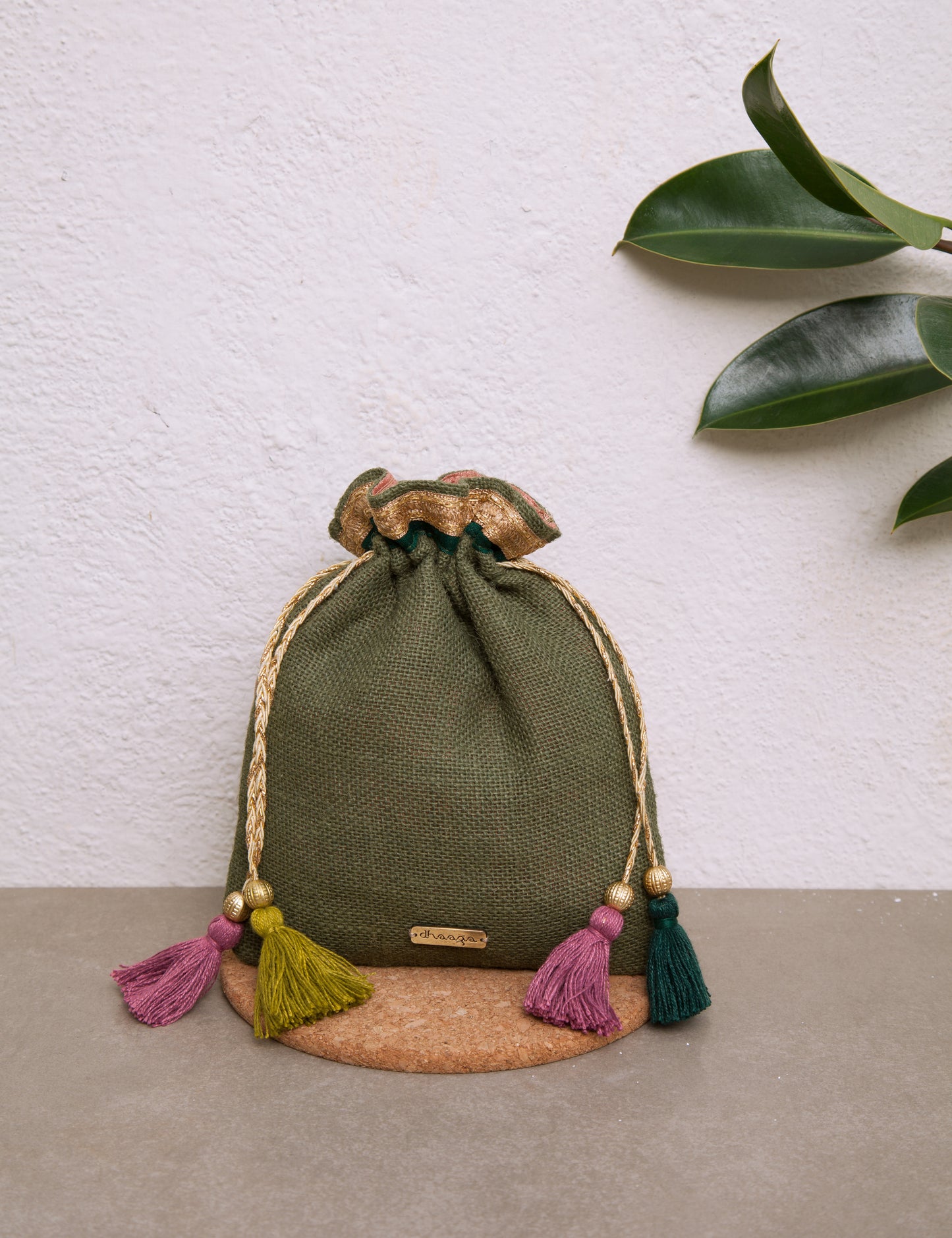 Golden Olive Potli Bag