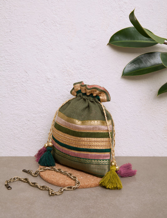 Golden Olive Potli Bag