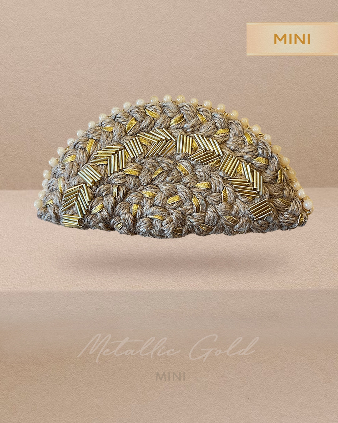 Mini Half Moon Bag ~ Metallic Gold 