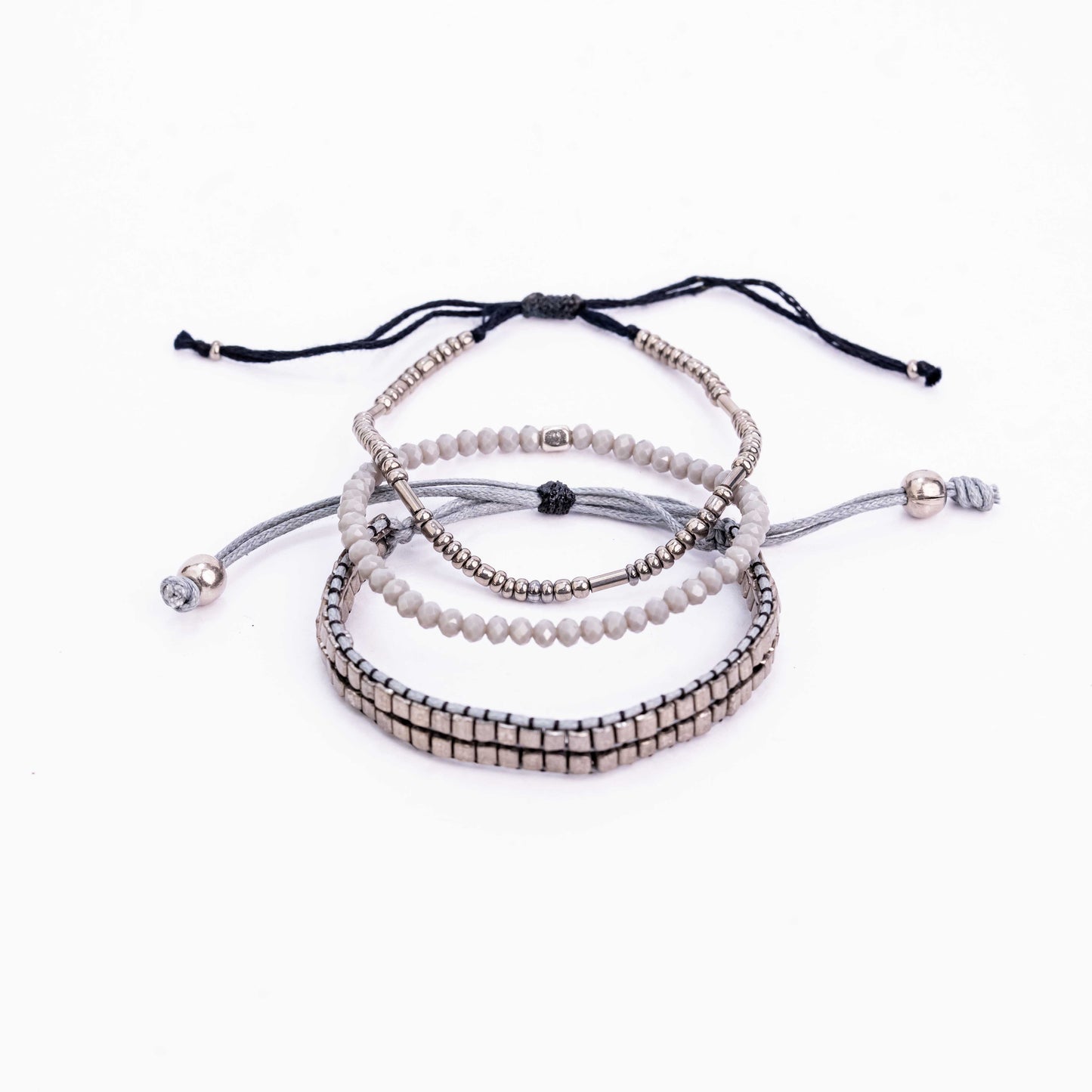 Silver Double Bracelet Stack