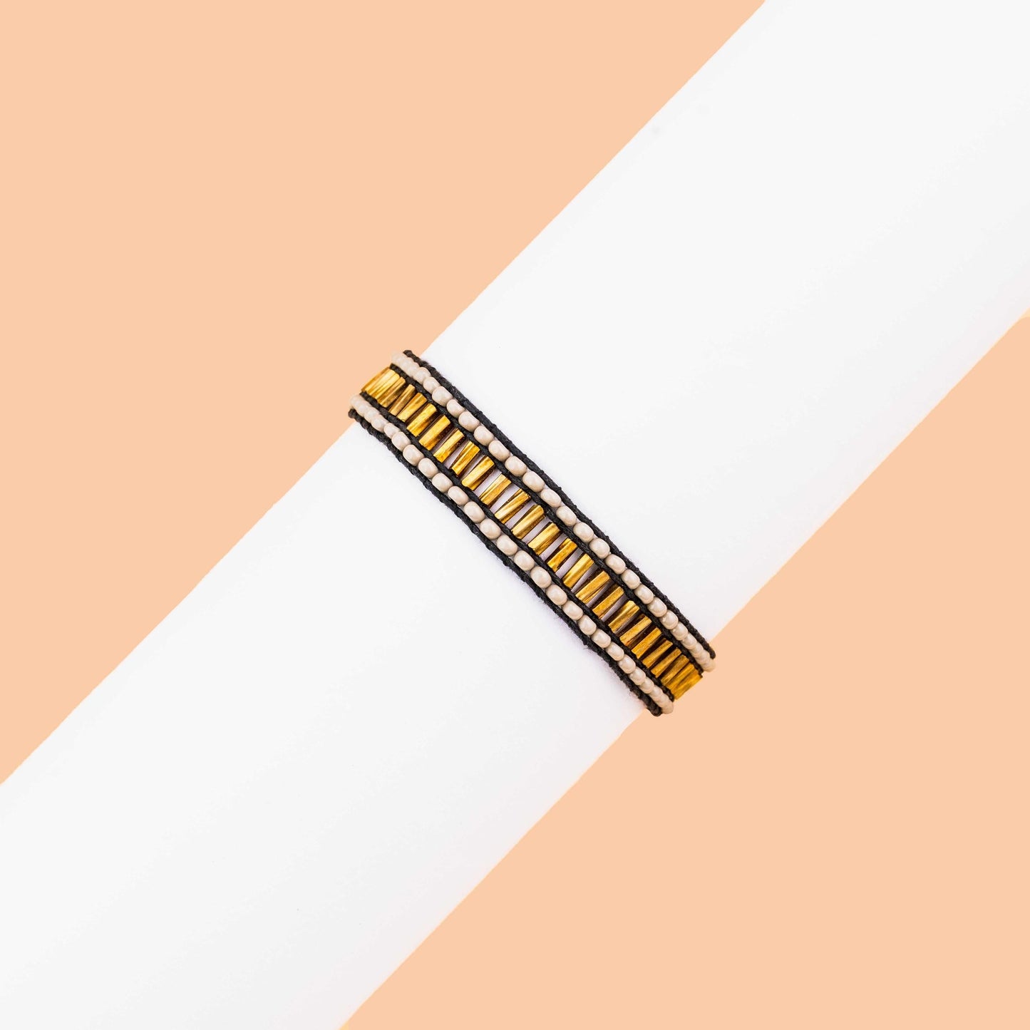 Grey and Golden ladder Bracelet