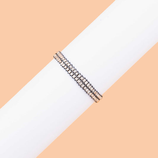 Double Silver Band Bracelet