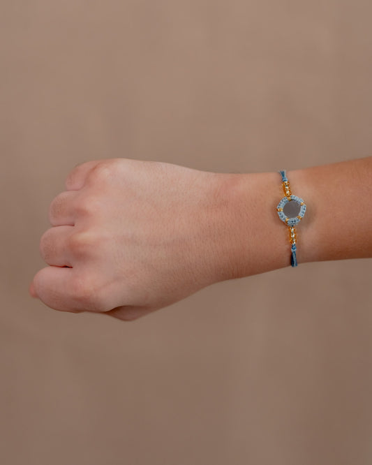 Blaue und rosa Spiegel-Rakhis ~ 2er-Set