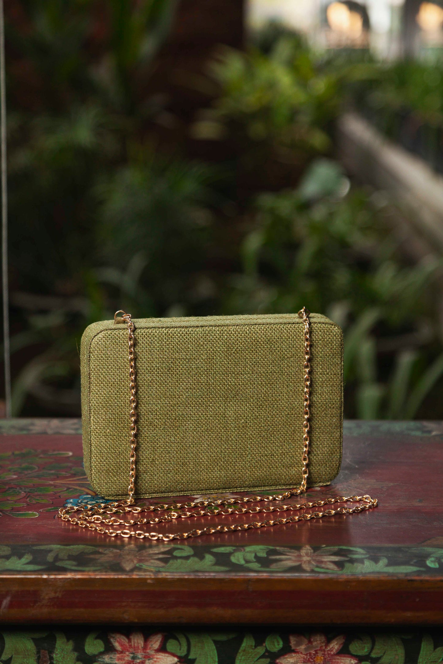 Olive Box Clutch