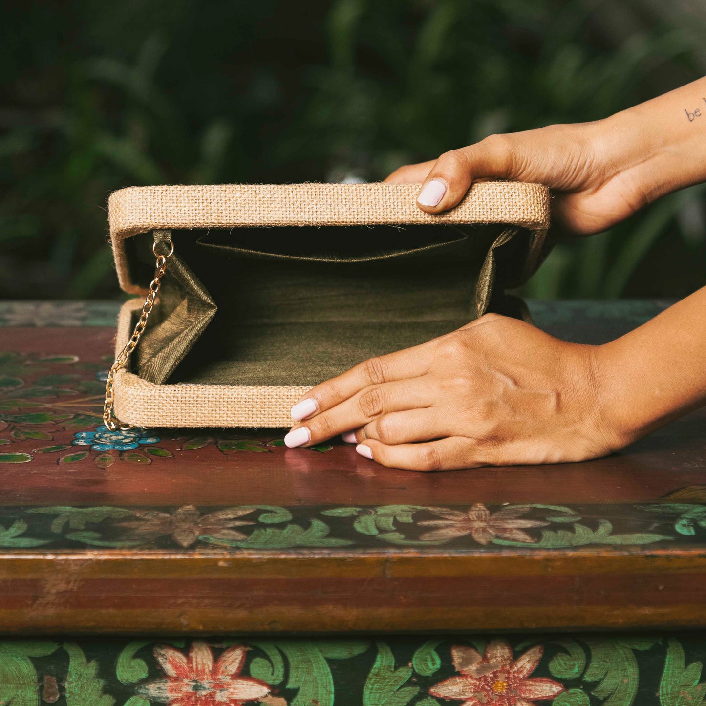 Buttercups Beige Box Clutch