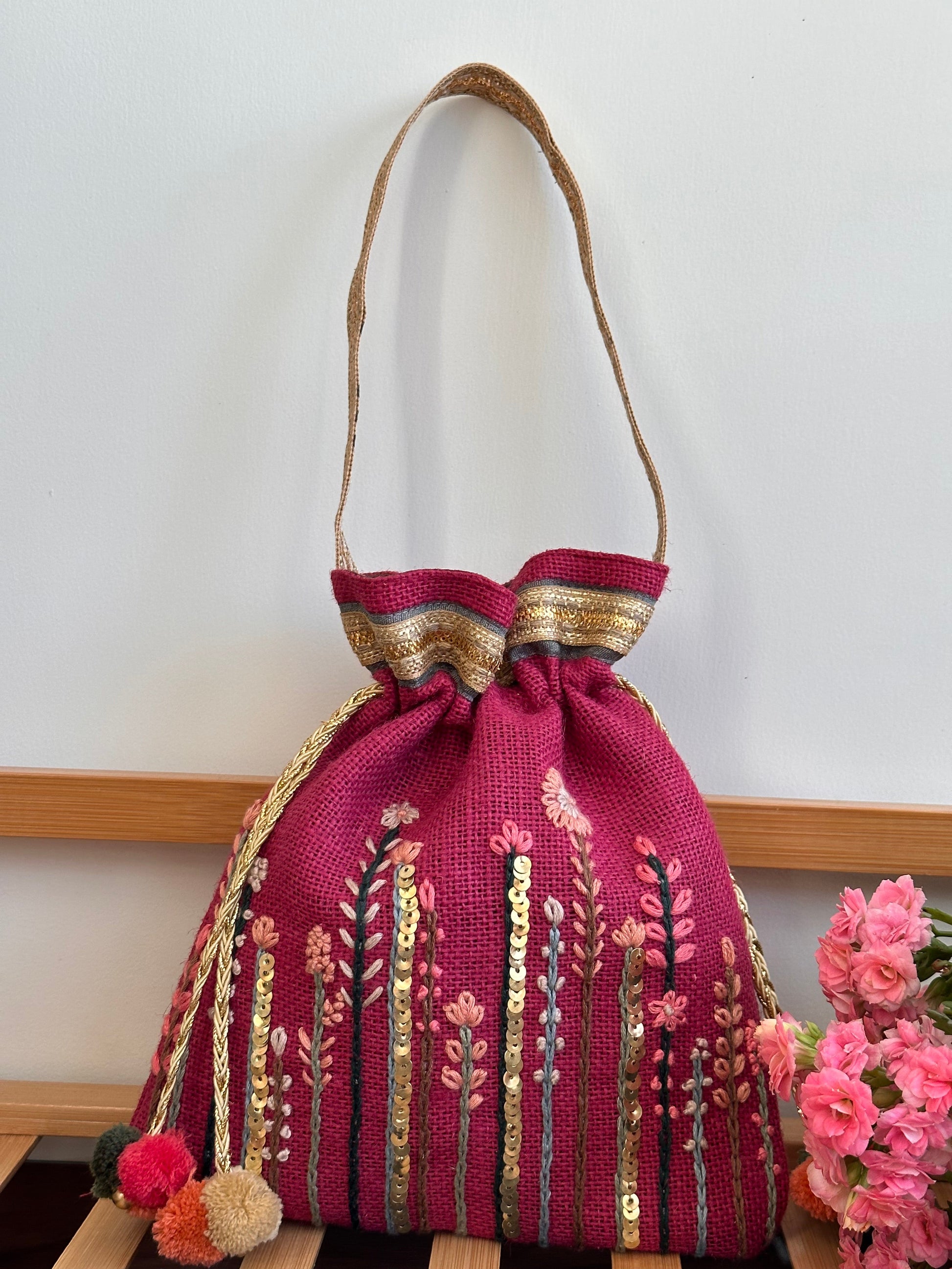 Pink Country Potli Bag