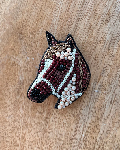 Bead-embroidered brooches