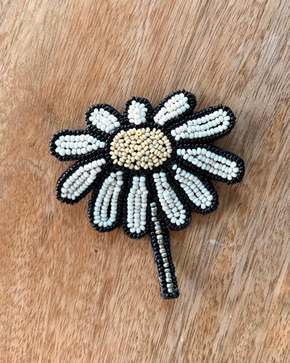 Bead-embroidered brooches