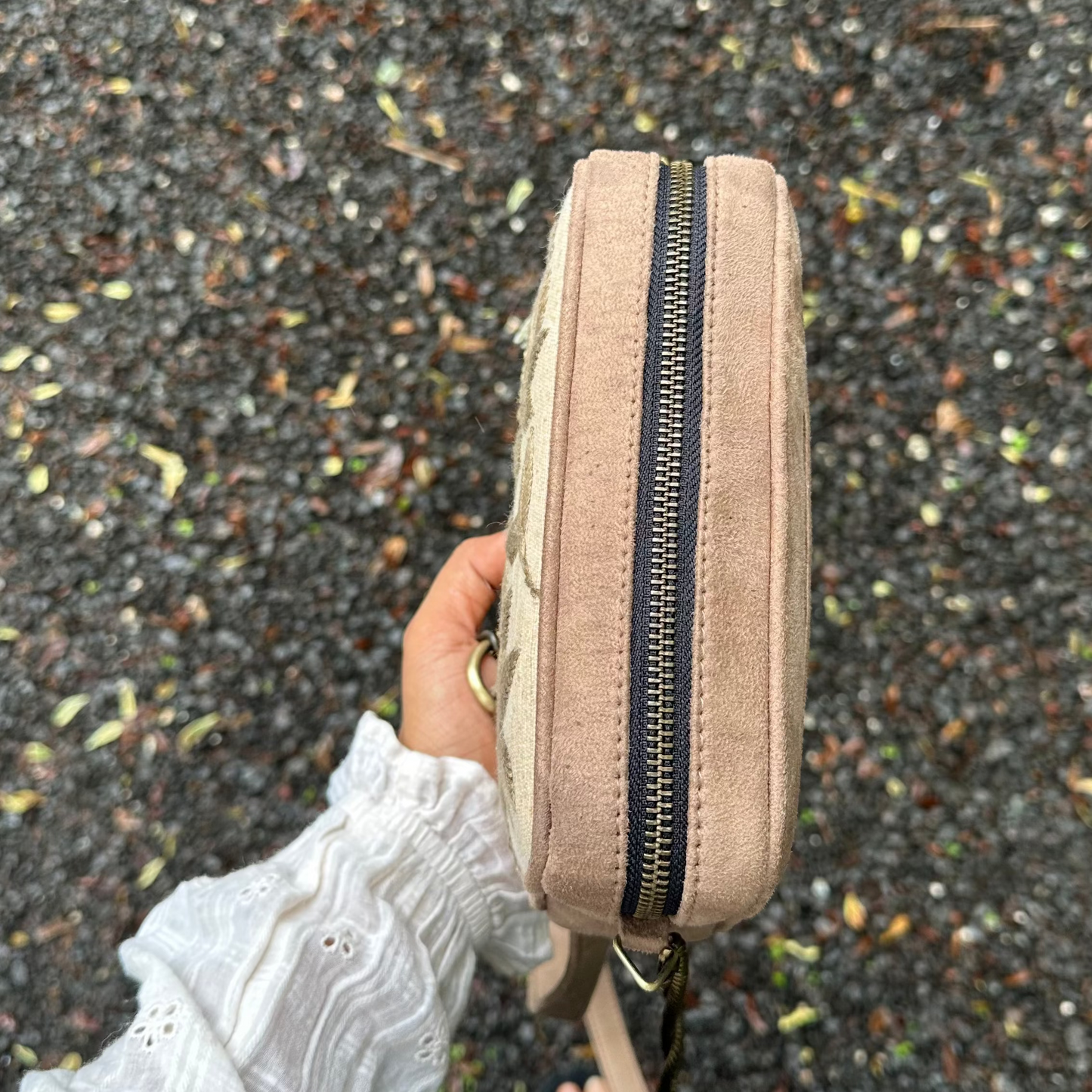 Grey Leafy Sling bag