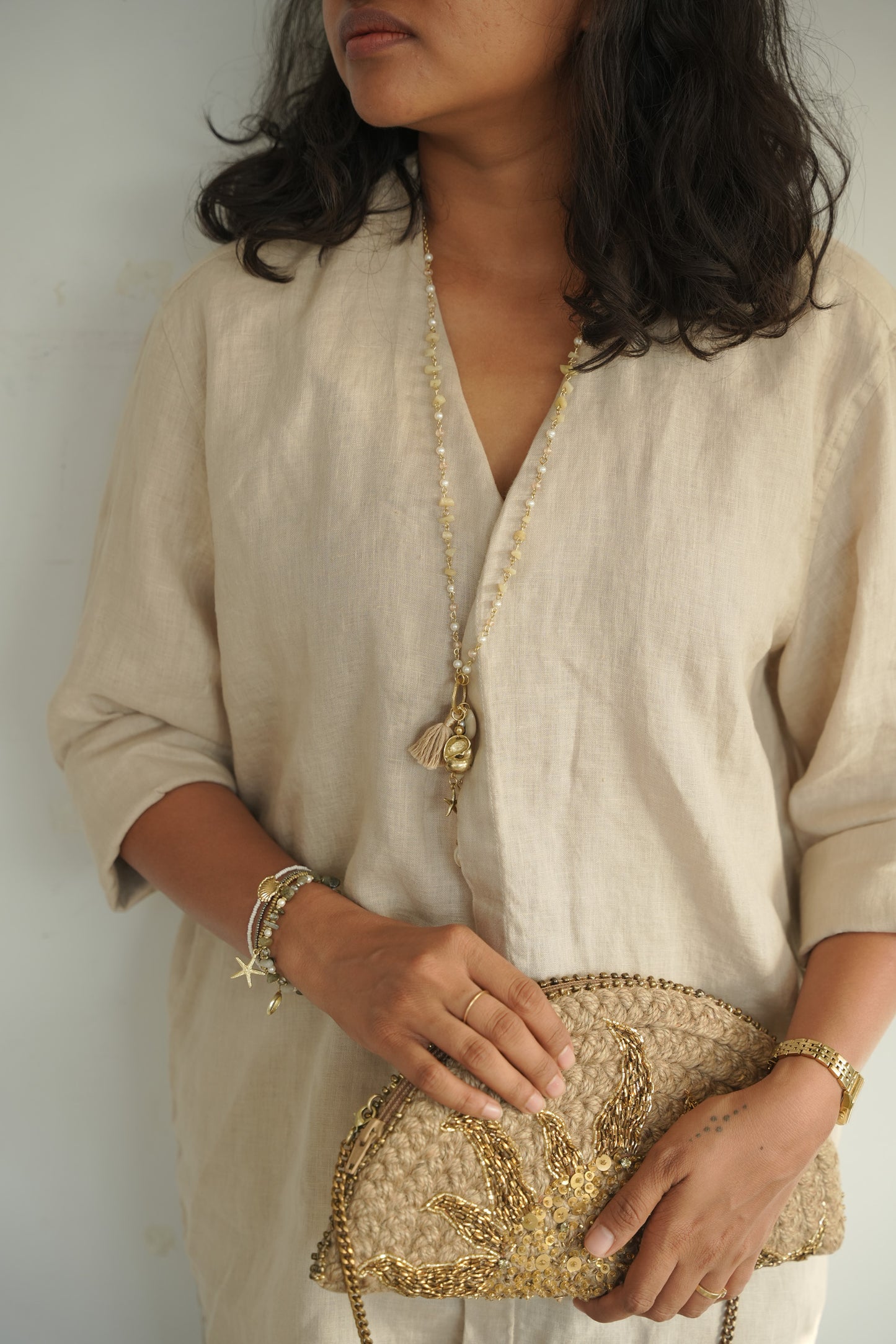 Golden Hour Half Moon Clutch Bag