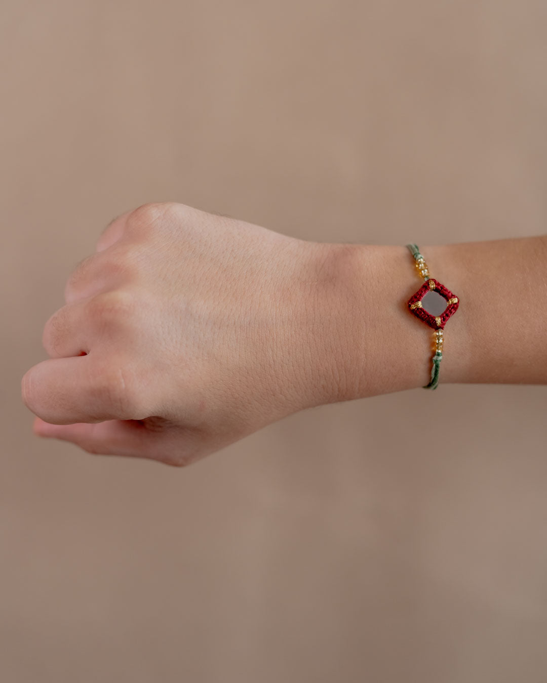 Mirror Rakhis ~ Red and Green (Set of 2)