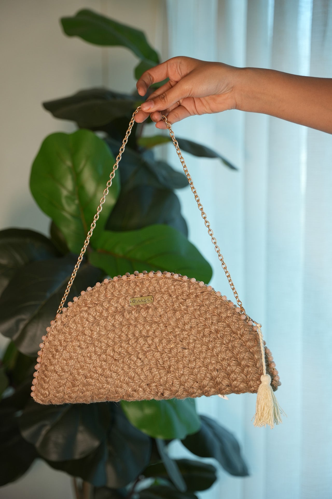 Sea Shell Half Moon Bag