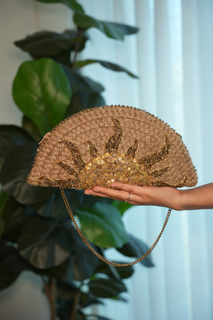 Golden Hour Half Moon Clutch Bag