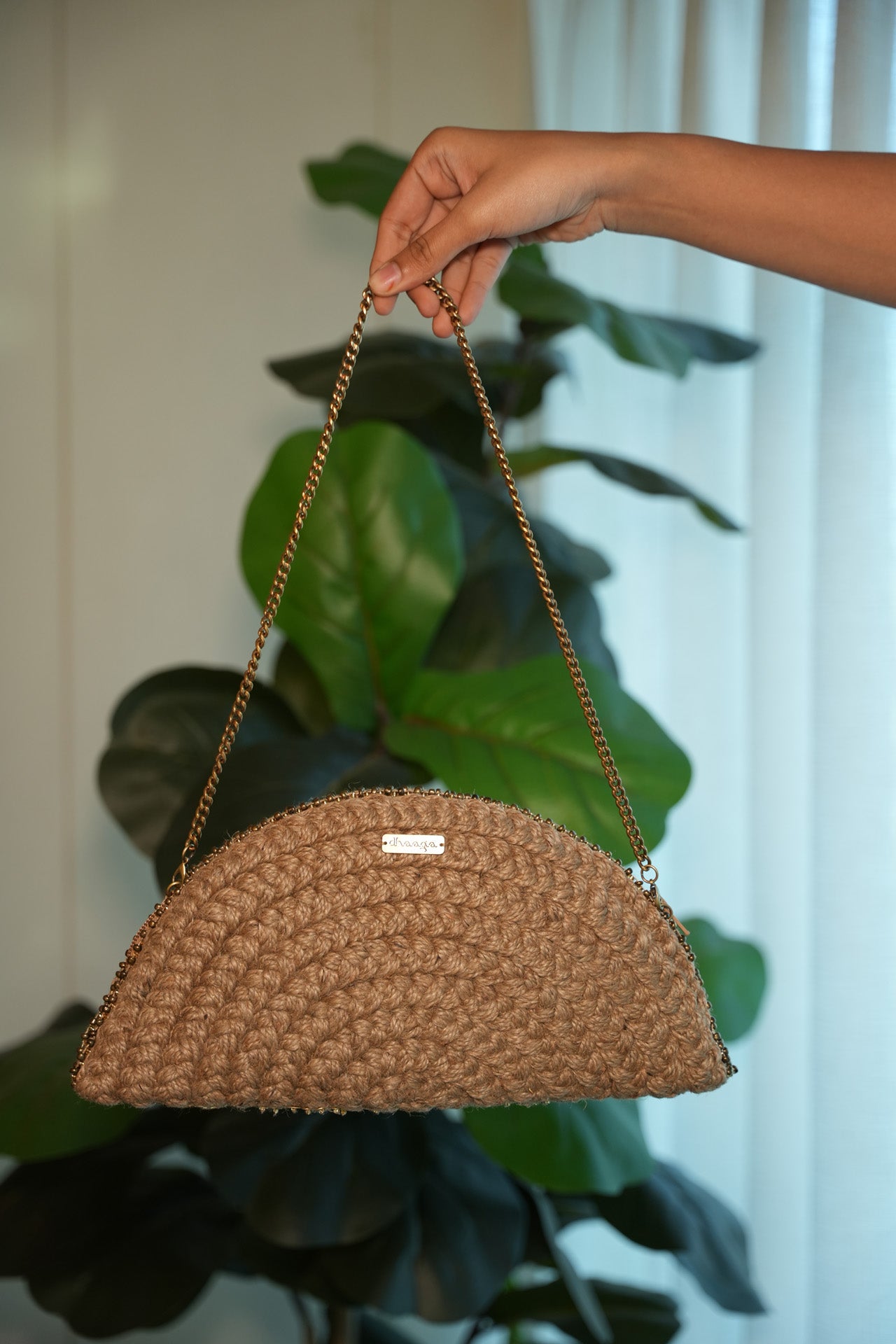 Golden Hour Half Moon Clutch Bag