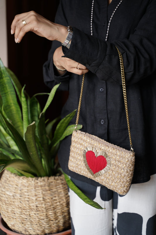 Big Heart Energy Jute Bag ♥️