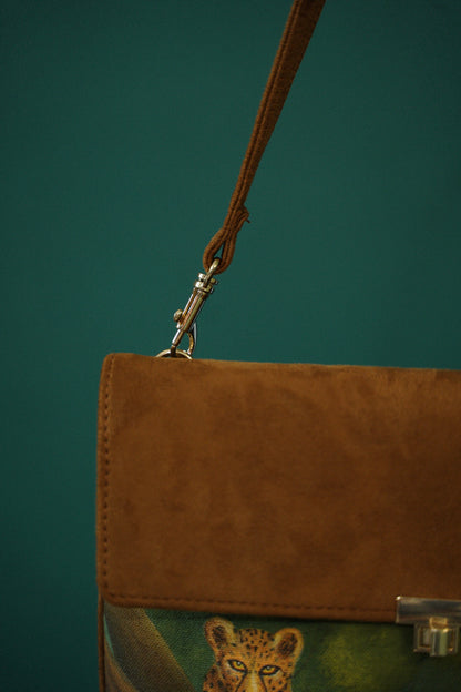 Free and Fierce ~ handpainted shoulder bag/ wristlet bag