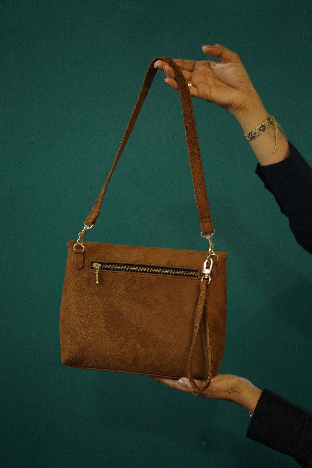 Free and Fierce ~ handpainted shoulder bag/ wristlet bag