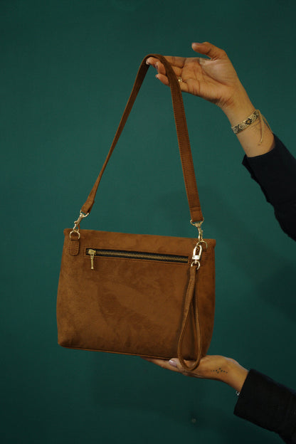 Free and Fierce ~ handpainted shoulder bag/ wristlet bag