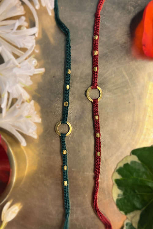 Connection Rakhi ~ Set of 2 (Red and Green)