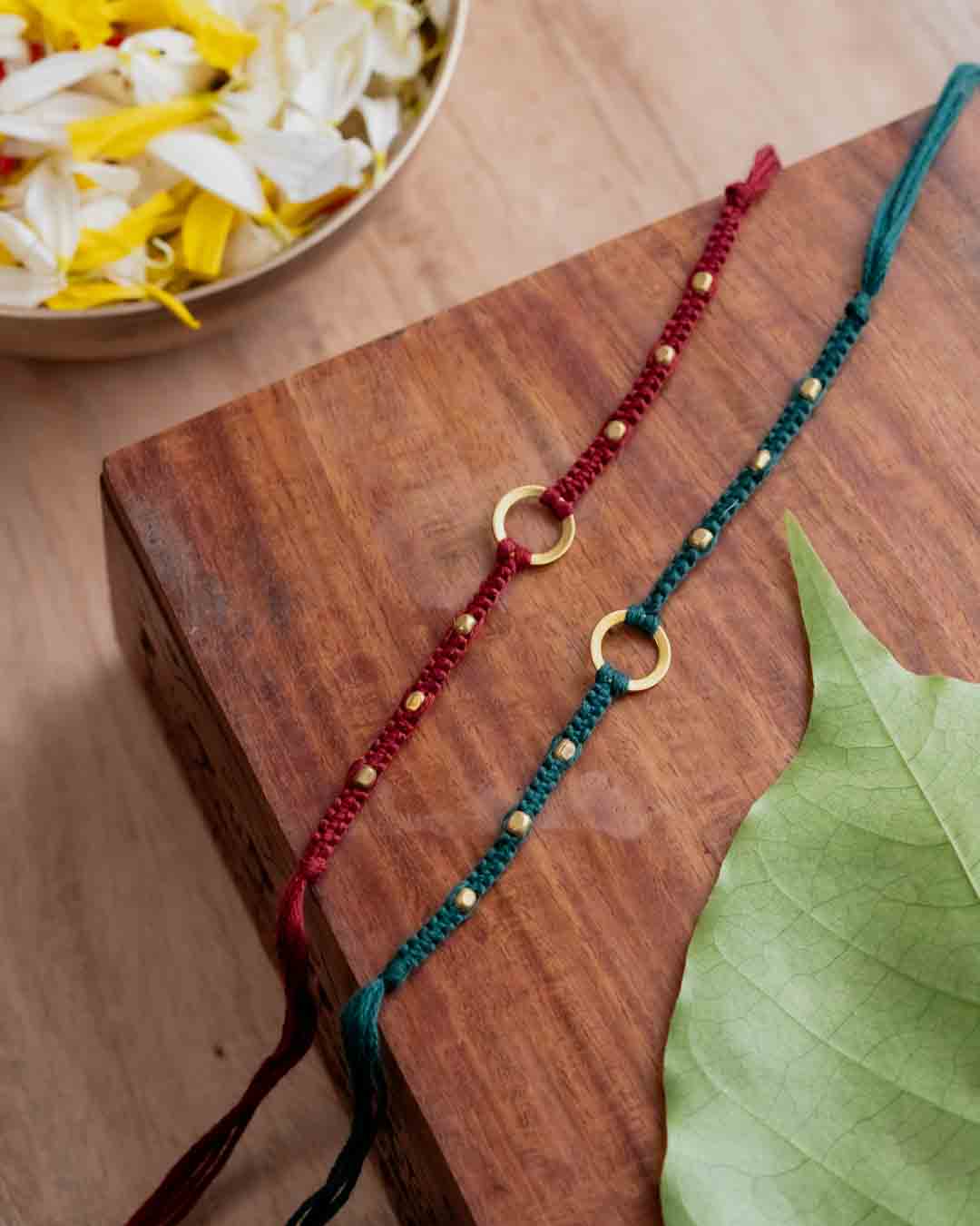 Connection Rakhi ~ Set of 2 (Red and Green)