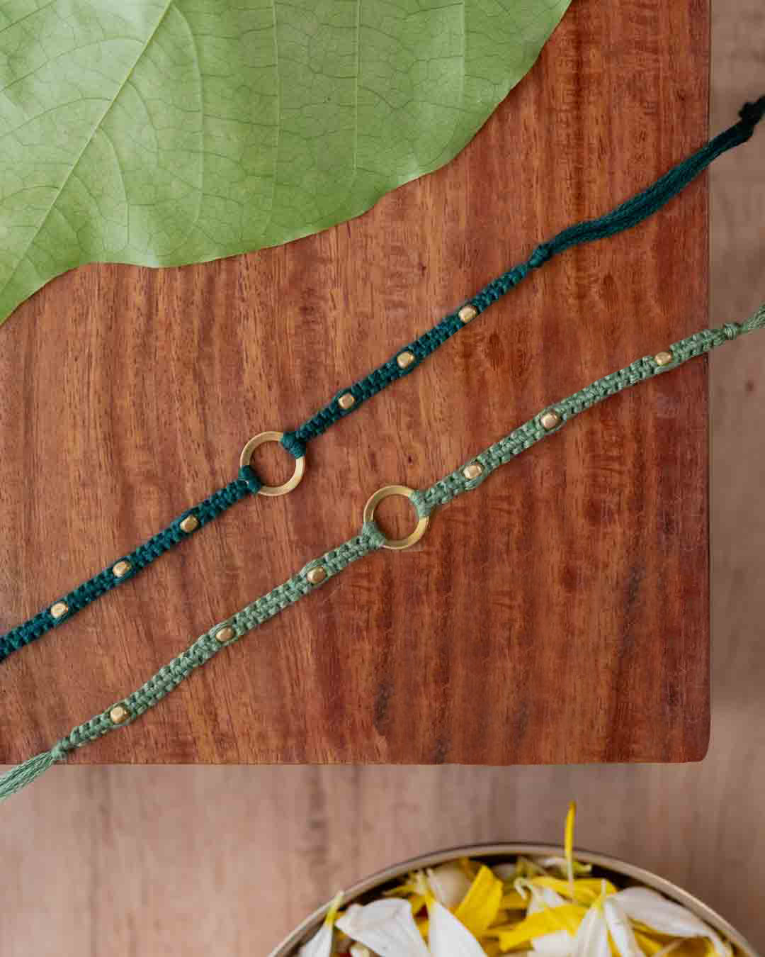 Connection Rakhi ~ Set of 2 (Green and Sage Green)