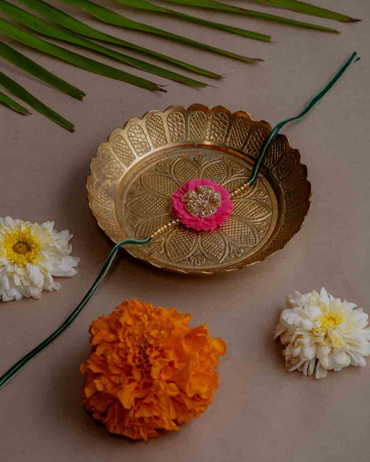 Dhaaga Floral Festive Rakhi ~ Pink