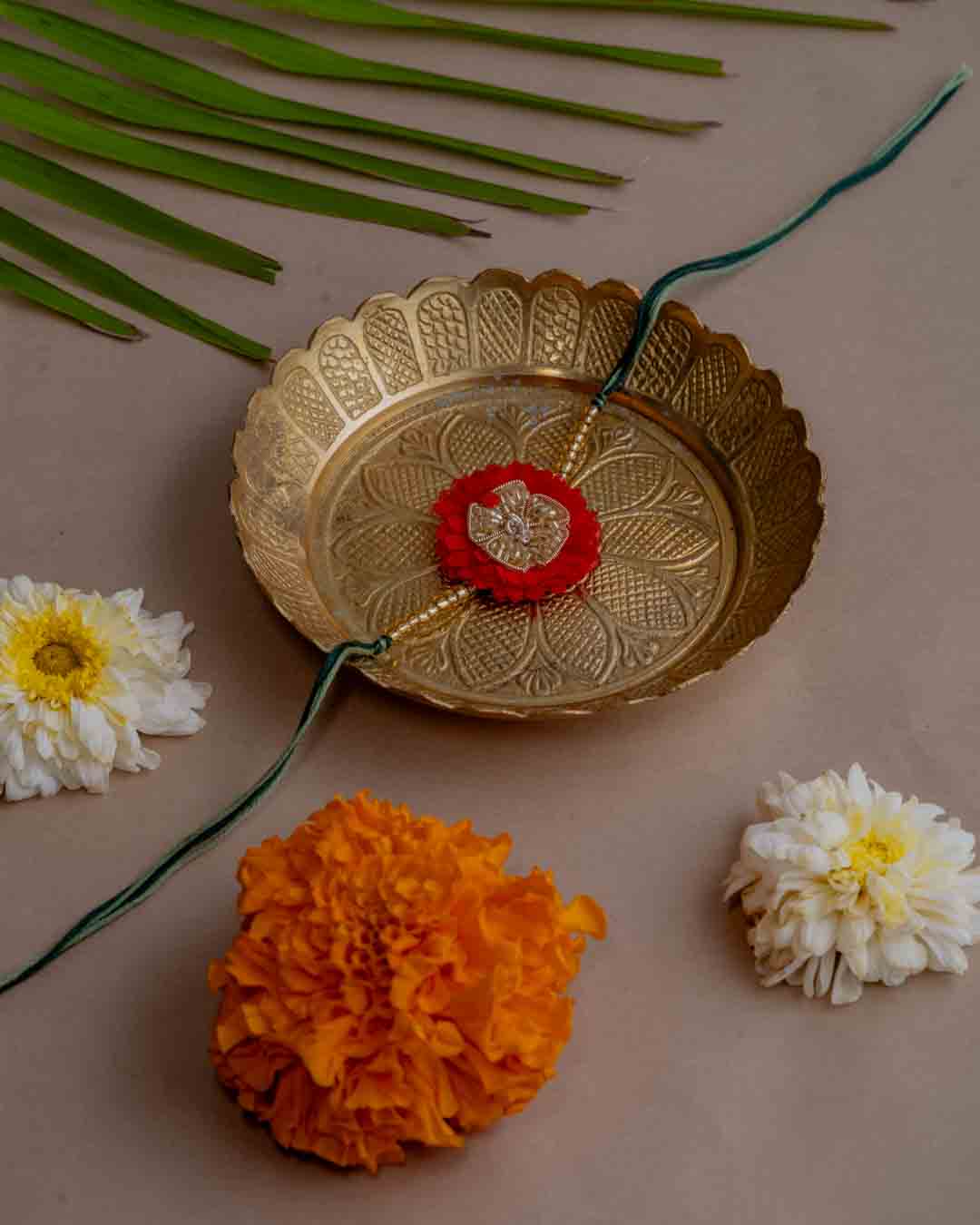 Dhaaga Floral Festive Rakhi ~ Red