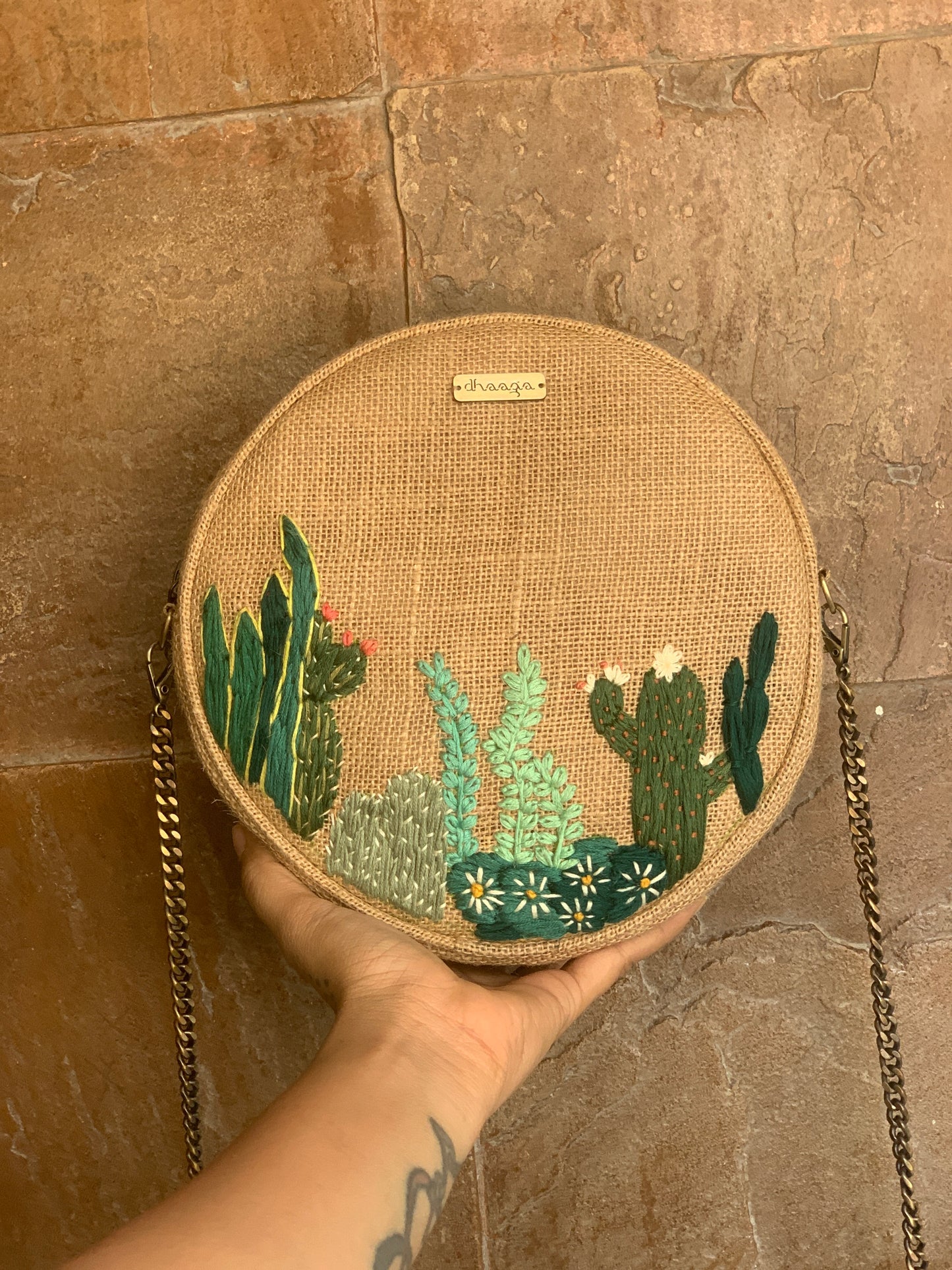 Mexican Cactus Round Sling Bag