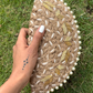 Starlight Pearl White Half Moon Bugle Beads Clutch Bag