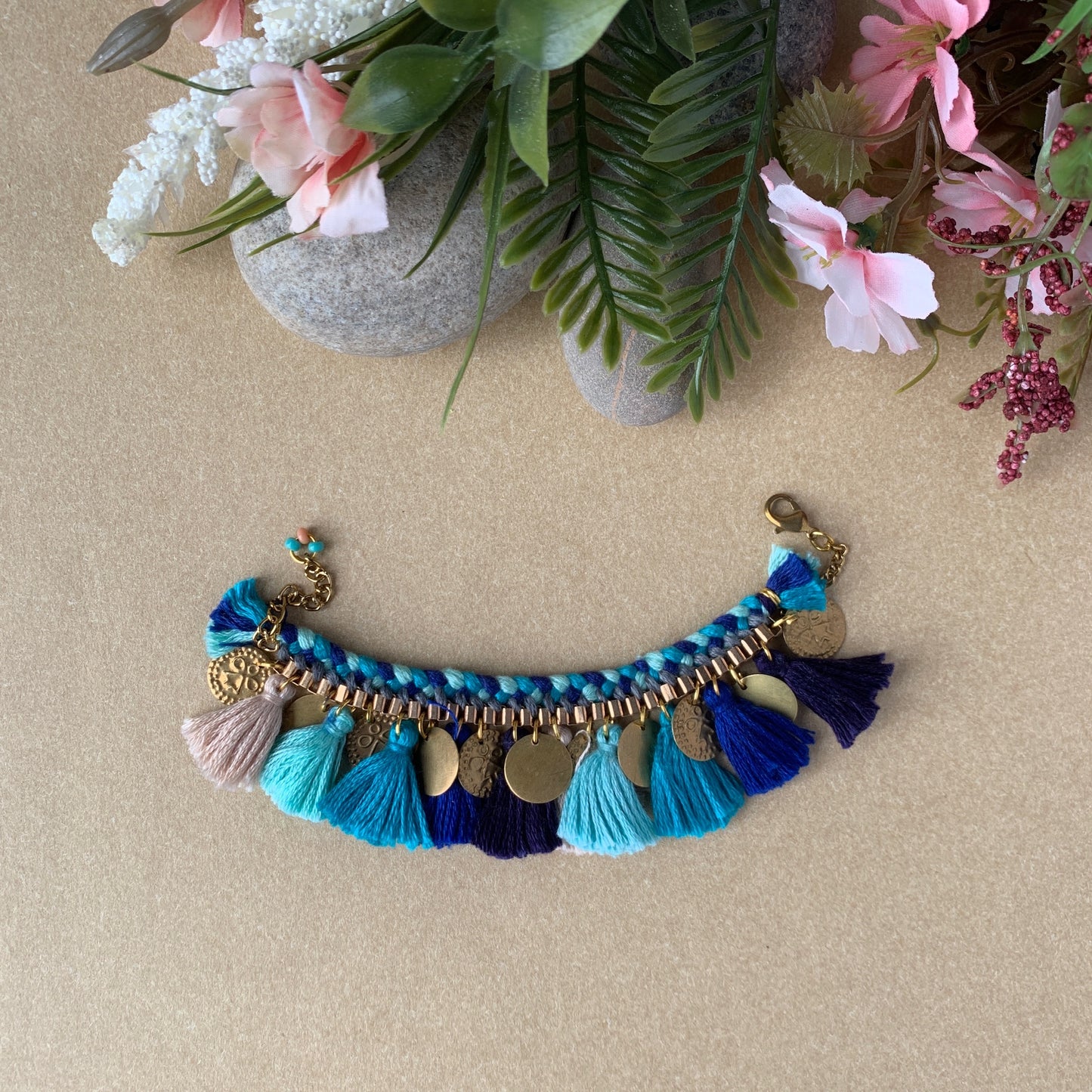 Blue Ocean Tassel Bracelet